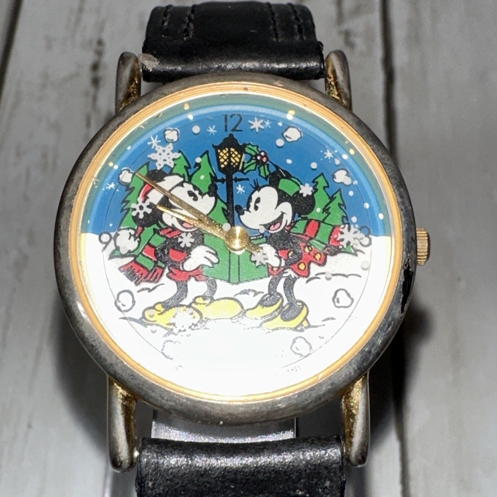 MINNIE & MICKEY MOUSE, Credit Card Giveaway, 3D Snow, Unisex WATCH